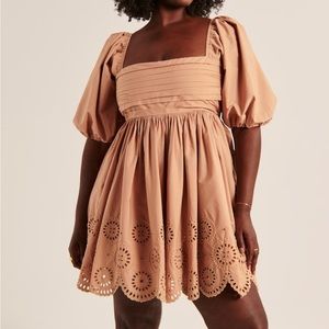 NWT Abercrombie & Fitch Poplin Puff Sleeve Mini Dress